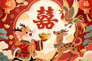 雙喜臨門吉祥兆，一鳴驚人報(bào)曉來(lái)
