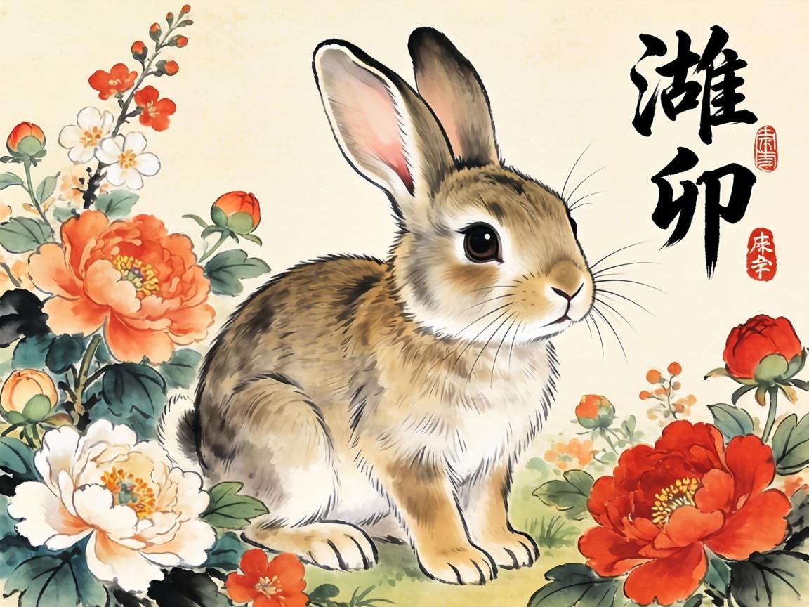 百花爭艷是卯兔